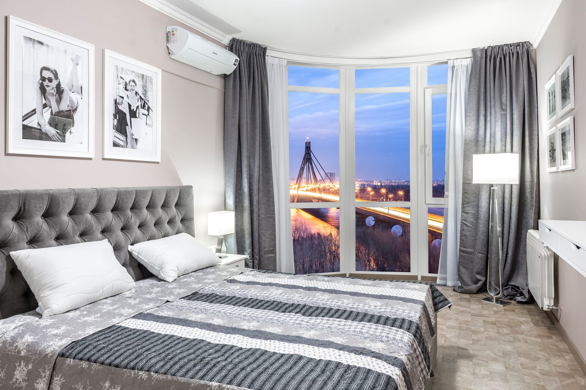 modern apartment interior clean bed