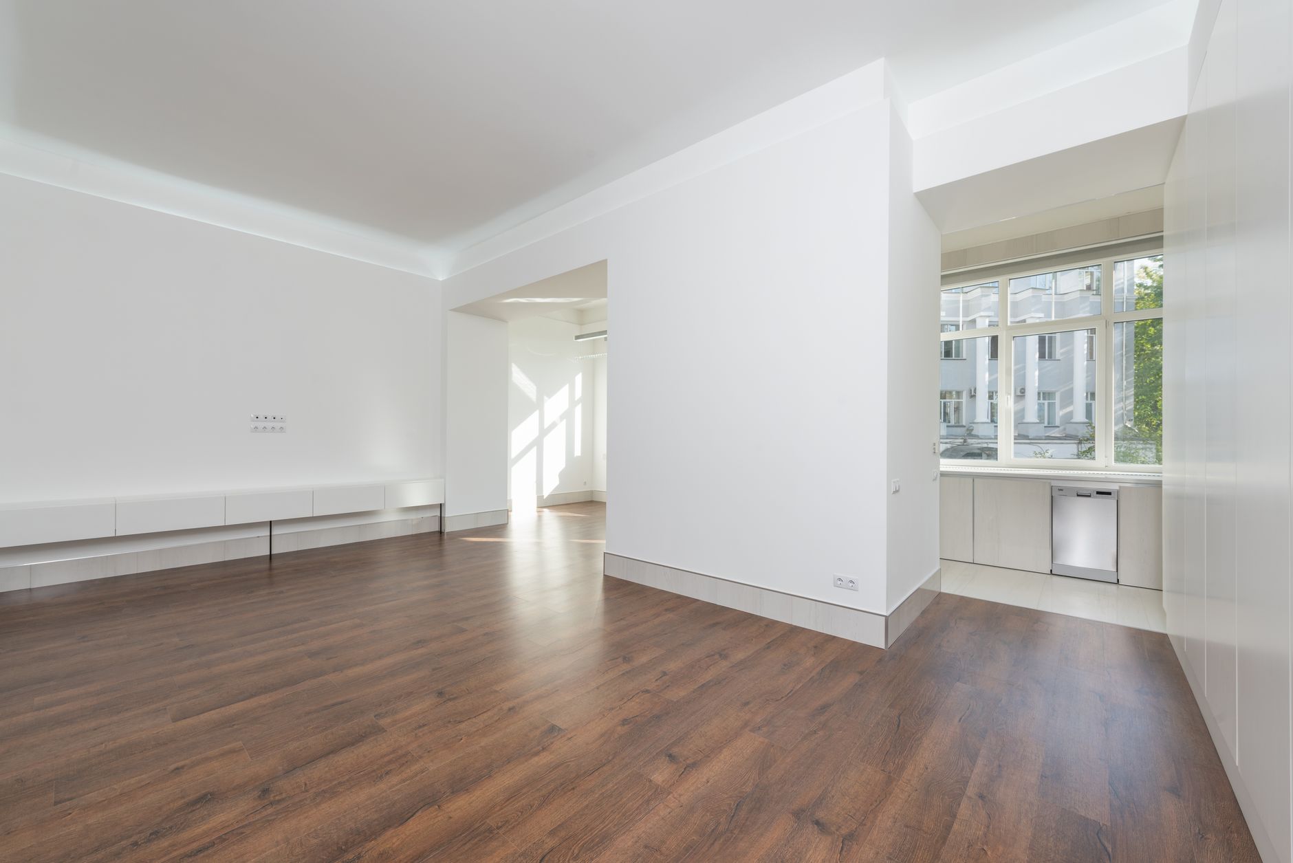 modern apartment interior, clean, bright