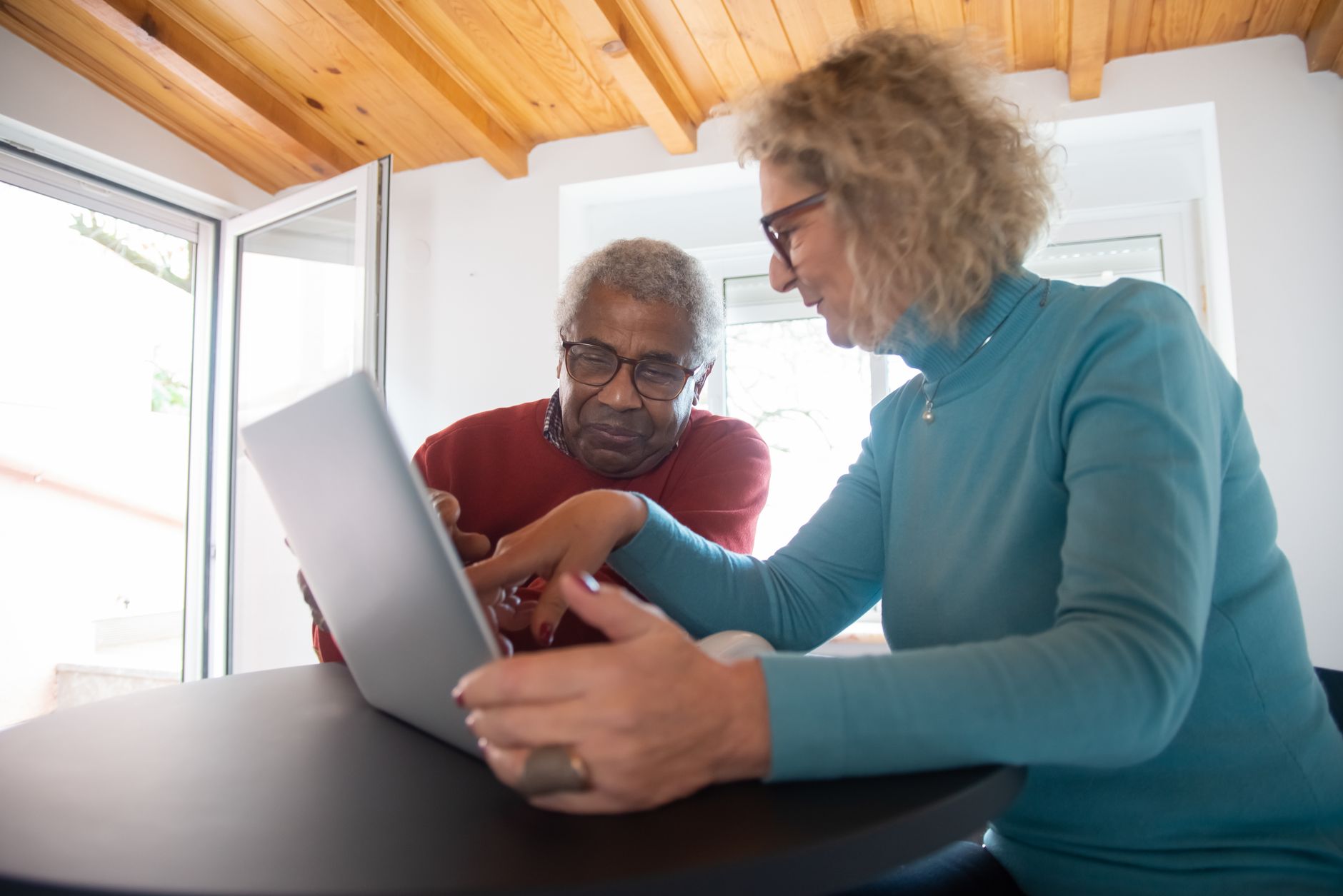 woman helping senior administrative tasks